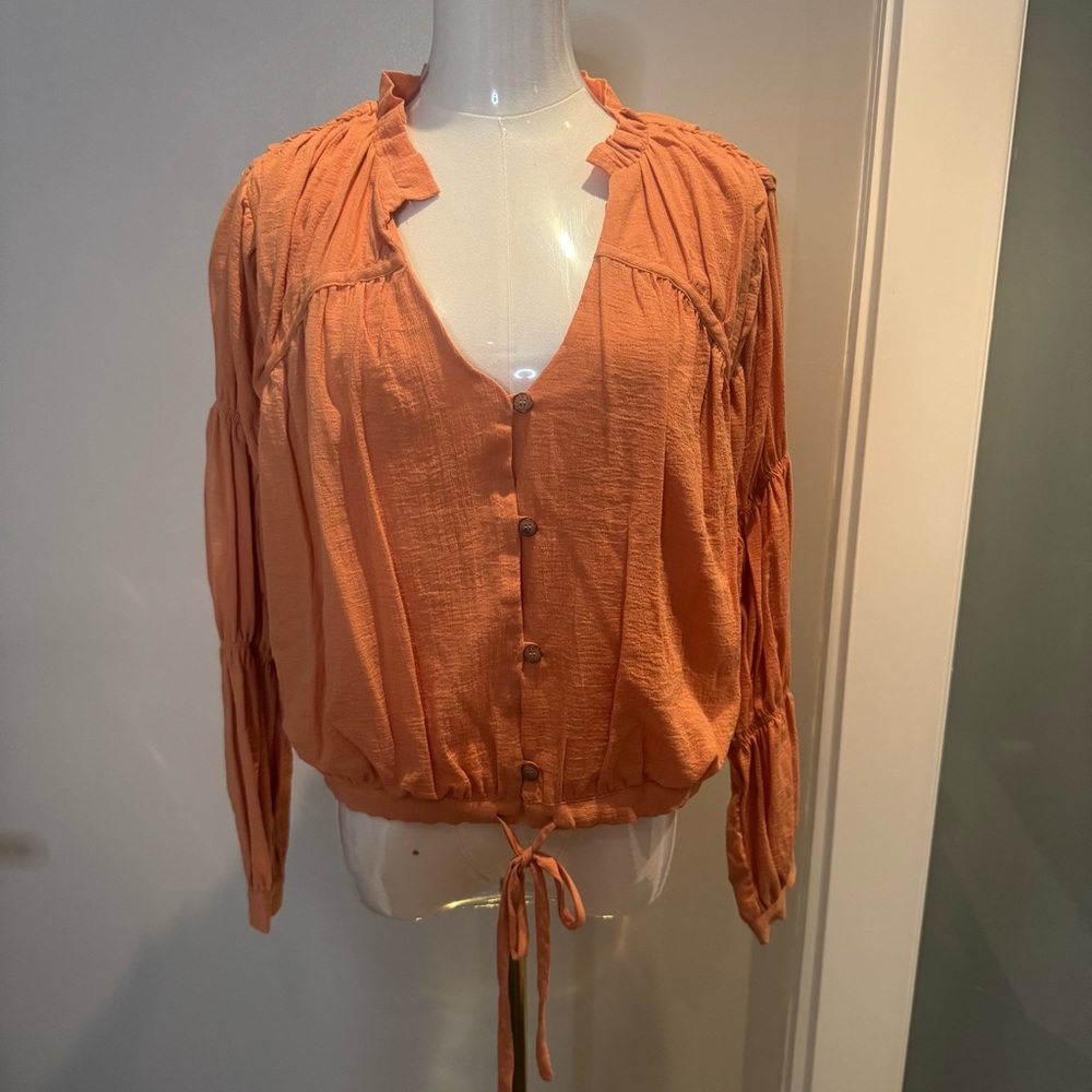 NWT Love, Whit Tangerine Boho Top